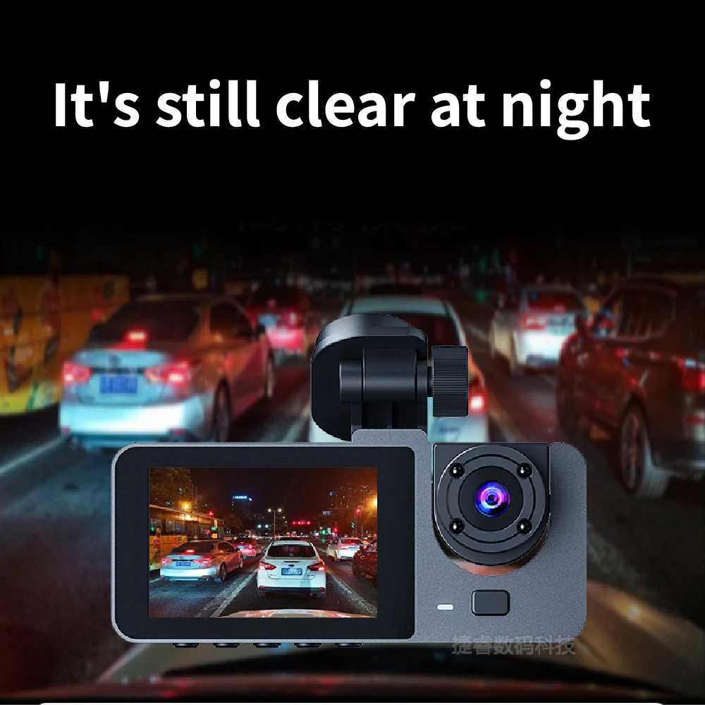 Car dvr 3Lens Car dvr HD 1080P Dash Cam Front Inside Rear Wide Angle Night Vision G-sensor Loop Recording Camera Vehicle Accessories R250529