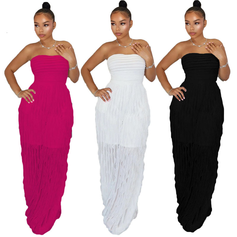 women's wear 2024 New Fashion Women's Sexy Strapless Waist-Cinching Sleeveless Wide-Leg Jumpsuit