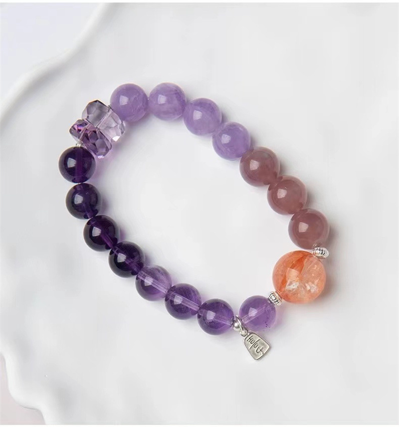 Natural crystal, amethyst multi-treasure crystal bracelet,Amethyst,wuxing implied meaning Cognitive awakening Mentor magnetism Wisdom-romance balance