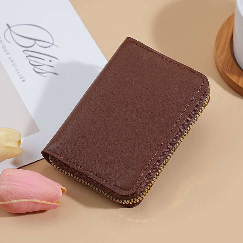 Solid Color Accordion Women, Small and Exquisite Anti-Degaussing Case for Men, Multi-Card Slot Large Capacity Bank Card Holder