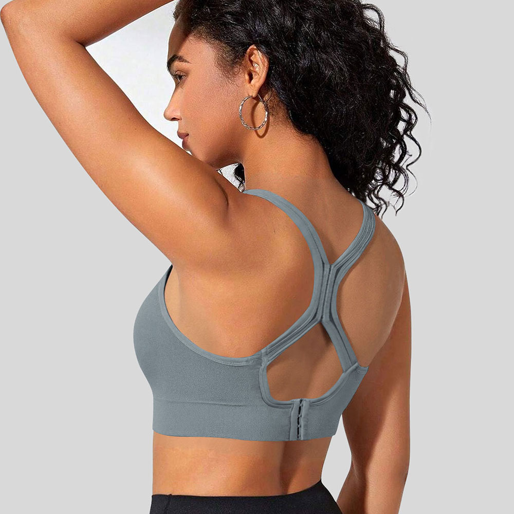 Sports outdoor high elasticity shock-absorbing buckle chest harness fitness belt chest cushion women's bra