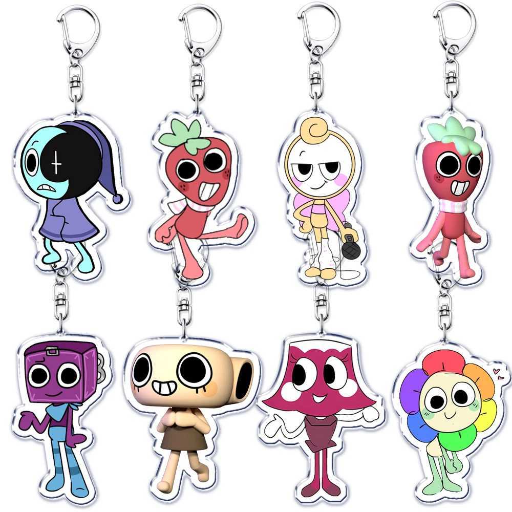 Cute Horror Game Keychains for Accessories Bag Shrimpo Gigi Connie Artro Sprout Dandy Vee Shelly Pebble Keyrings Jewelry Gifts XJ250602