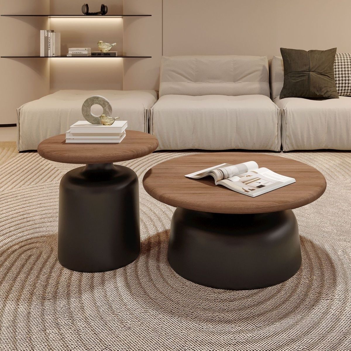 B6037 Coffee table living room home small apartment martini round small coffee table simple