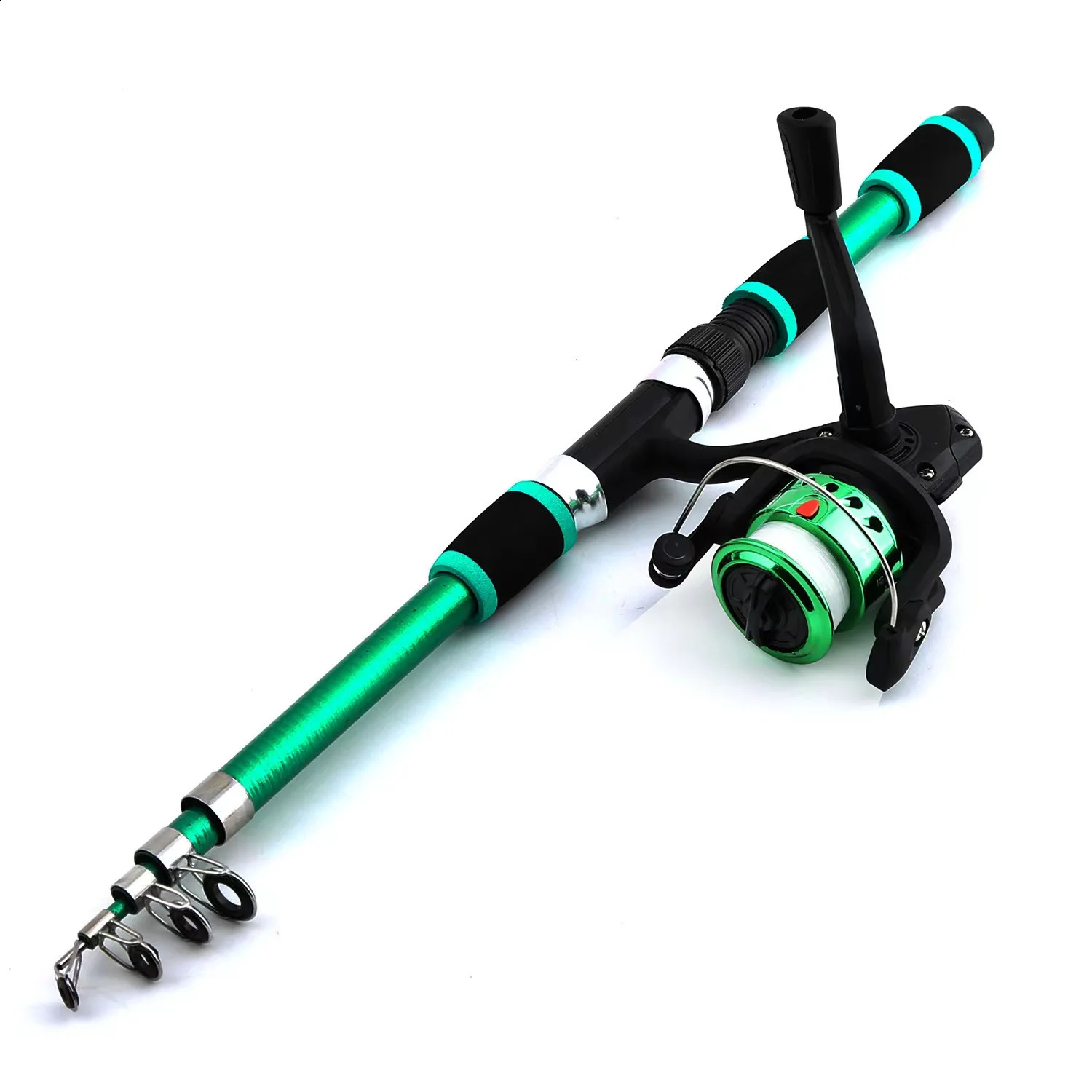 Fishing Pole Set Full Kits With Telescopic Rod And Spinning Reel Baits Hooks Travel 250530