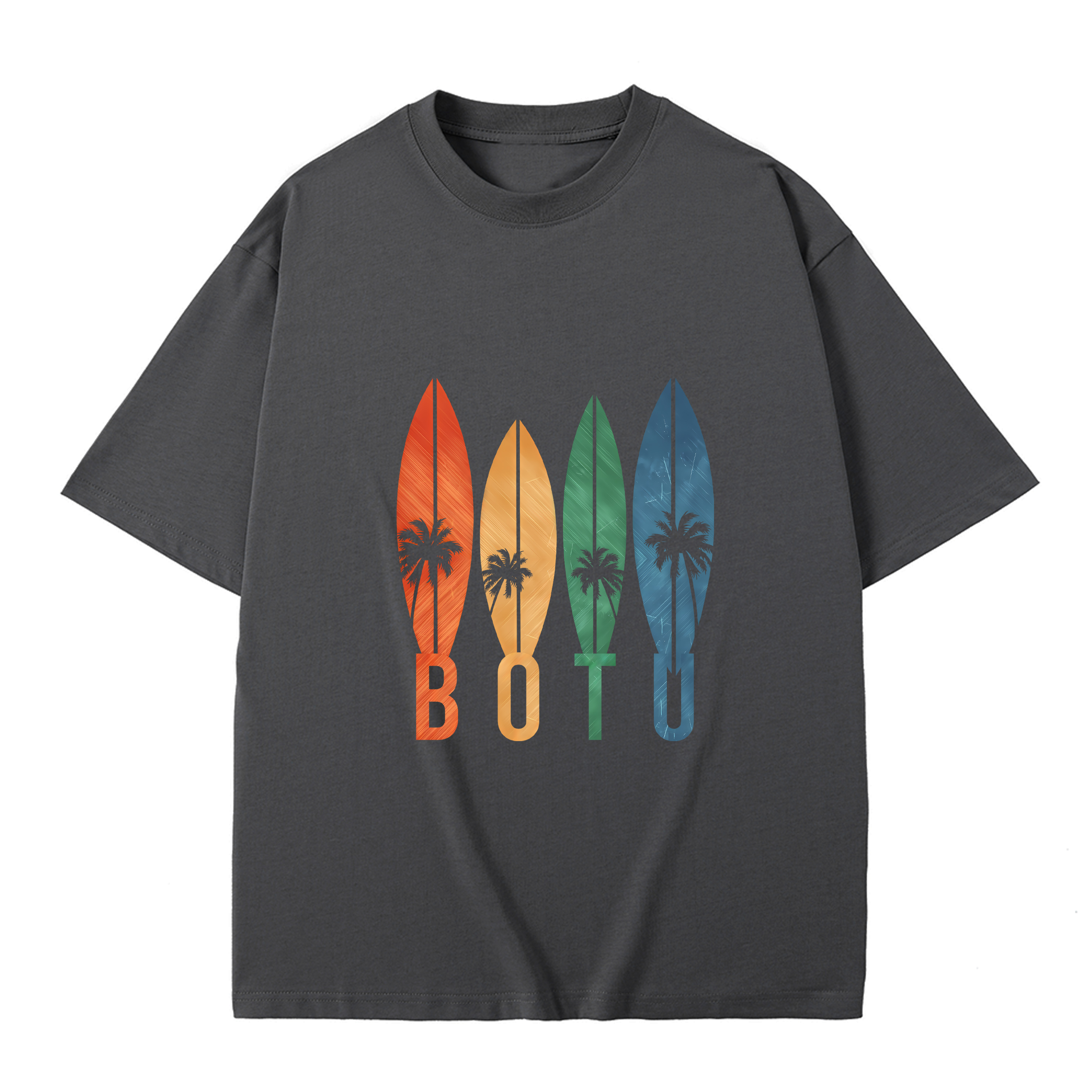 T-shirt men's top designer cotton T-shirt Coconut tree pattern short sleeved clothing high-quality fashionable T-shirt BROADTRUE