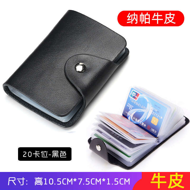 Fashion Women's Men's Multi-Card Slot Holder Business Bank Credit Card Case Genuine Leather Driver's License