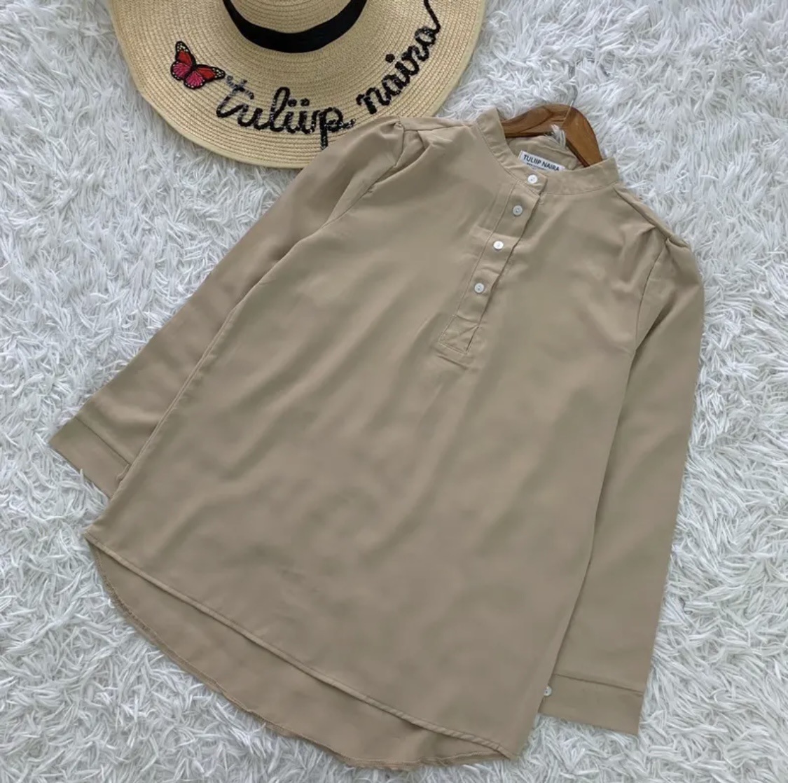 women's wear Muslim Collar Casual Cardigan Loose Draped Shirt Women's TikTok