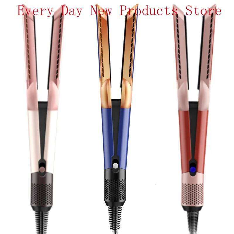 2 IN 1 Professional Straightener & Dryer Heat-Up Hair Flat Iron, Negative Ion Iron Long Lasting Styling Tool