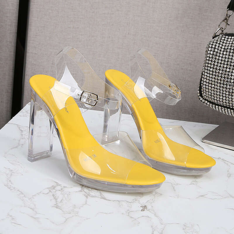 Super High Heels New Korean Style Fashion Show Shoes Flat Sexy Black Waterproof Platform 11Cm High Heel Sandals For Women Summer Platform High Heels
