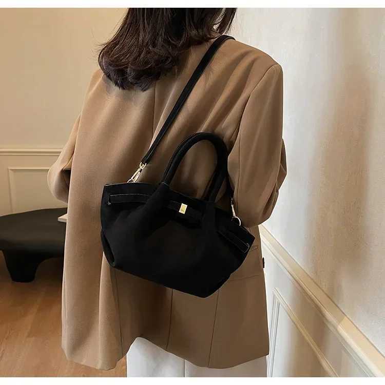 Handbag Buckle Decorative Design Solid Faux Suede Large Capacity Hasp Casual Tote 2024 Hot Sale Bags for Women Bolsas Femininas W250602