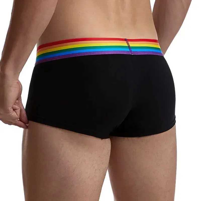 Rainbow Belt Men Underpants Boxershorts Cotton Men Boxers Male Breathable Underwear Mens Panties Soft Boxer Briefs Black White W250603