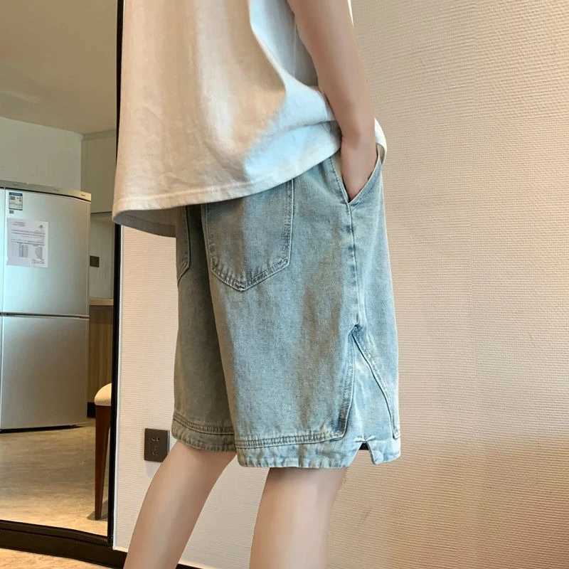 Half Baggy Short Jeans Pants for Men Trend 2025 Streetwear Korean Fashion Sale Cut Thin Cowboy Summer Vintage Mens Denim ShortsT250603