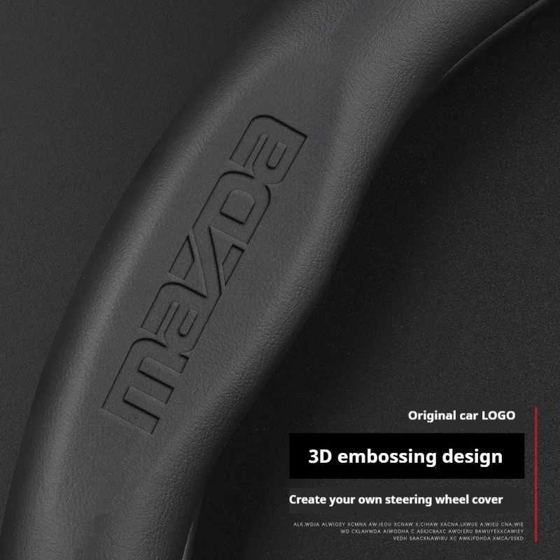 Leathe Car Steering Wheel Cover For Mazda 3 5 6 SKYACTIV Axela Atenza CX30 CX5 CX8 CX9 MX5 RX8 RX7 BT50 Accessories R250603