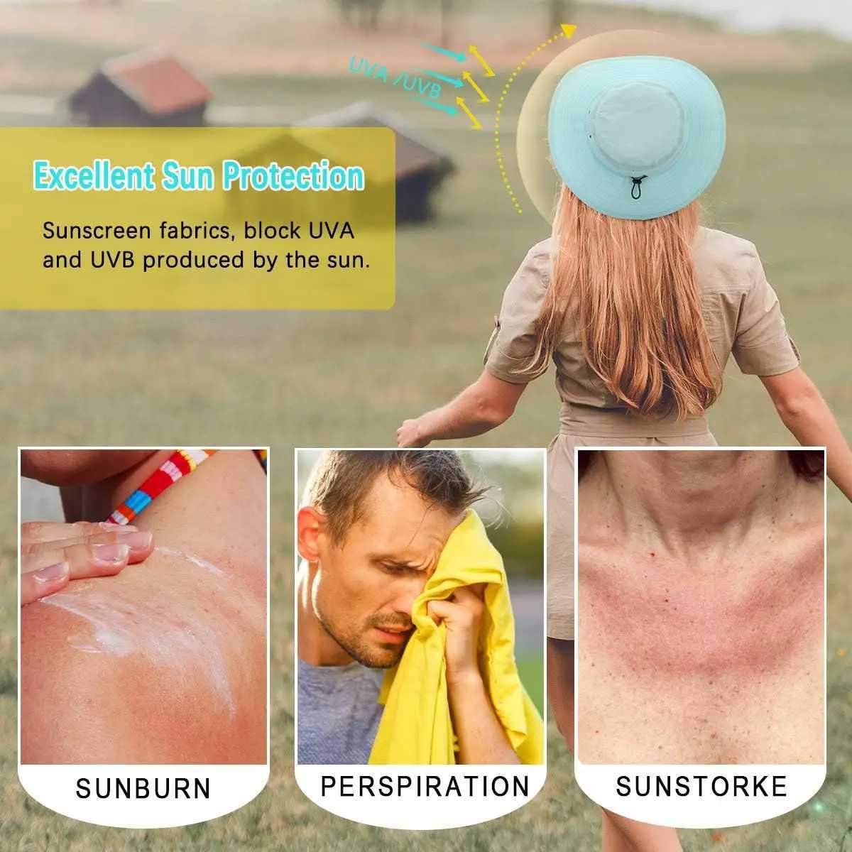 Hats for Bucket hat women Mens Fisherman Sunscreen Sun Hat Panama Hat Fishing Breathable Net Quick-drying Big Hat Hiking Hat W250602