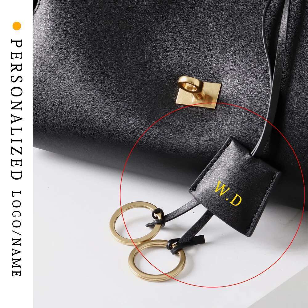 New Genuine Leather Capacity Women's Dark Motorcycle Tote Large Square Buckle Underarm Bag Multi-Pocket Women