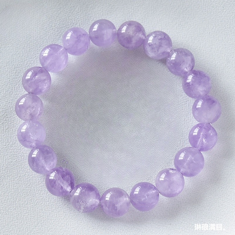 Natural crystal lavender ice variety amethyst bracelet,Amethyst,wuxing implied meaning Cognitive awakening Mentor magnetism Wisdom-romance balance
