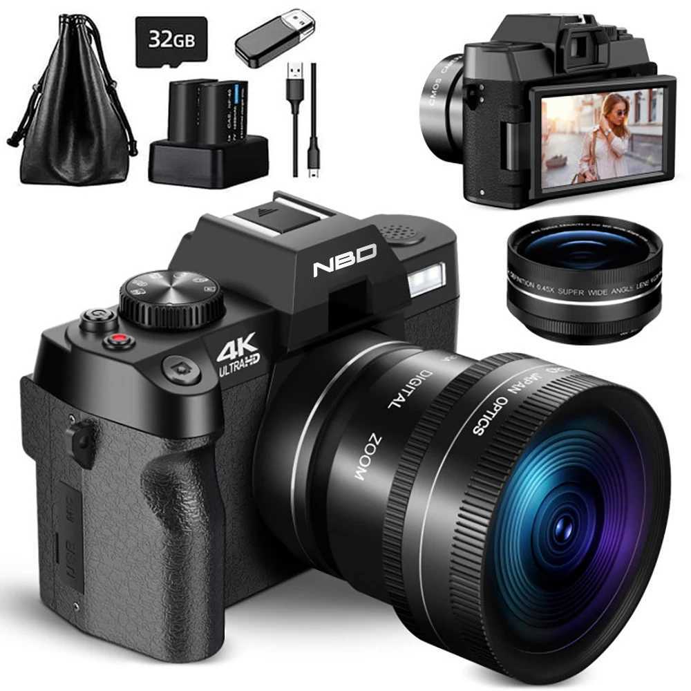 NBD Compact Digital Photography Camera 4K WIFI WebCam Vintage Vlog Video Recorder YouTube 48MP Camcorder 16X Digital Zoom Camera XJ250603