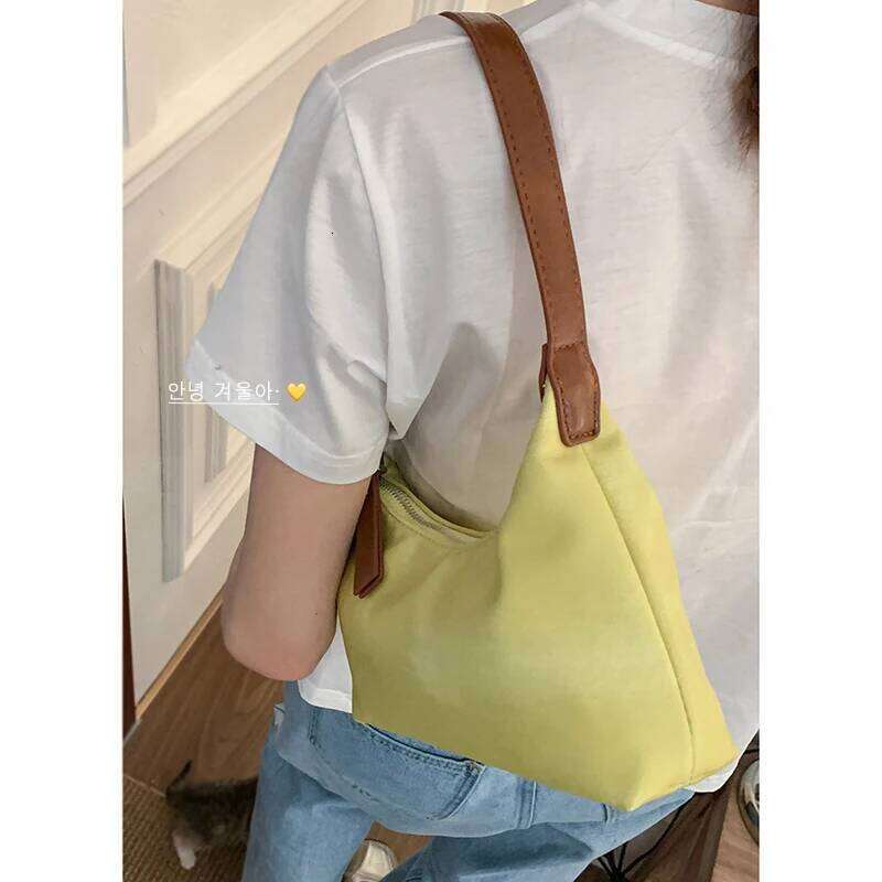 Women's Bags Designer French Style Niche Underarm Bag For Women New Fashionable Contrasting Color Handbag Single Shoulder Nylon Canvas Bags