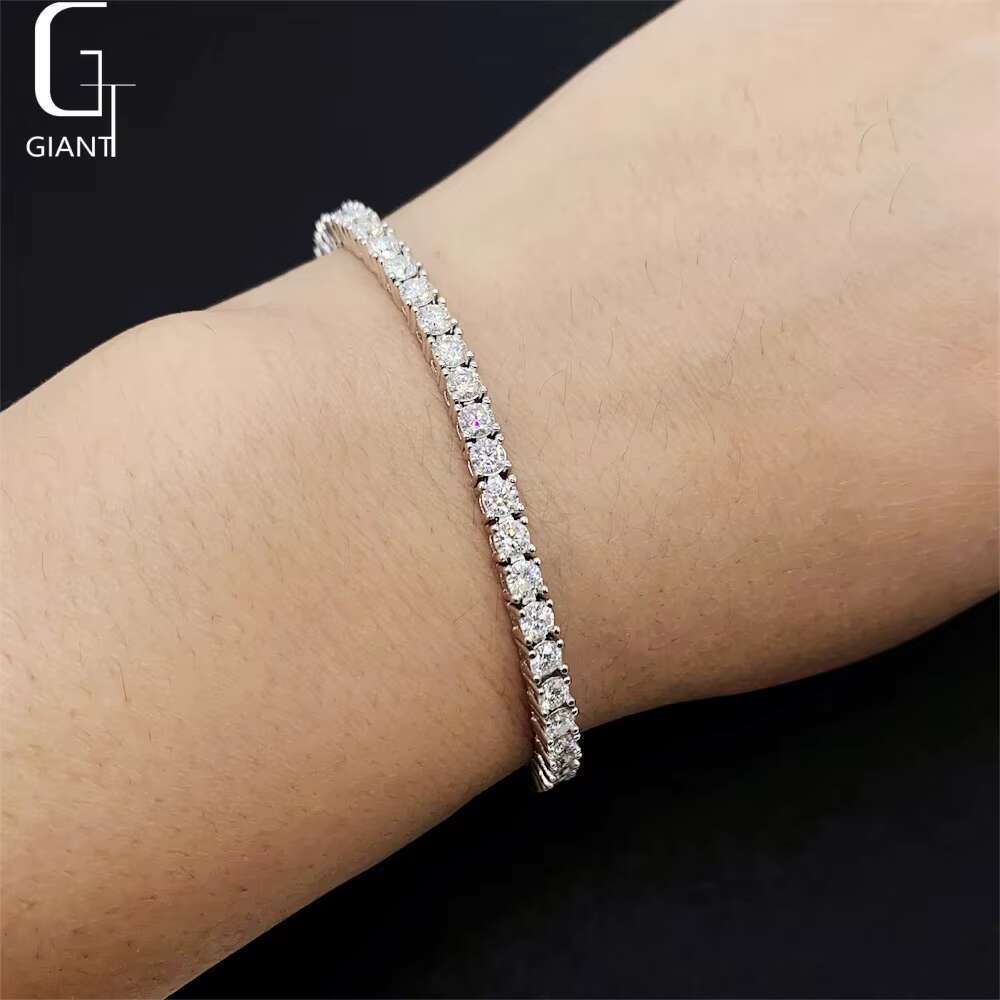 NEW TREND HIP HOP Jewelry 925 Sterling Silver VVS Moissanite 3mm Tennis Link Chain Necklace Bracelet Diamond Link Chian Jewelry