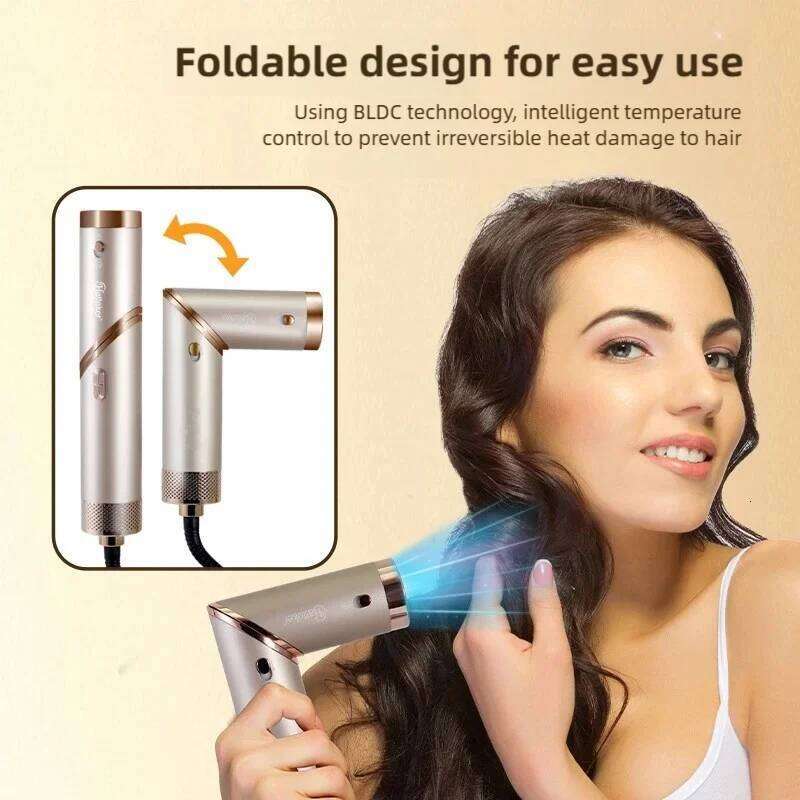 5 in 1 Multi-function portable foldable home dryer negative ion hair care curling iron hot air comb styling set