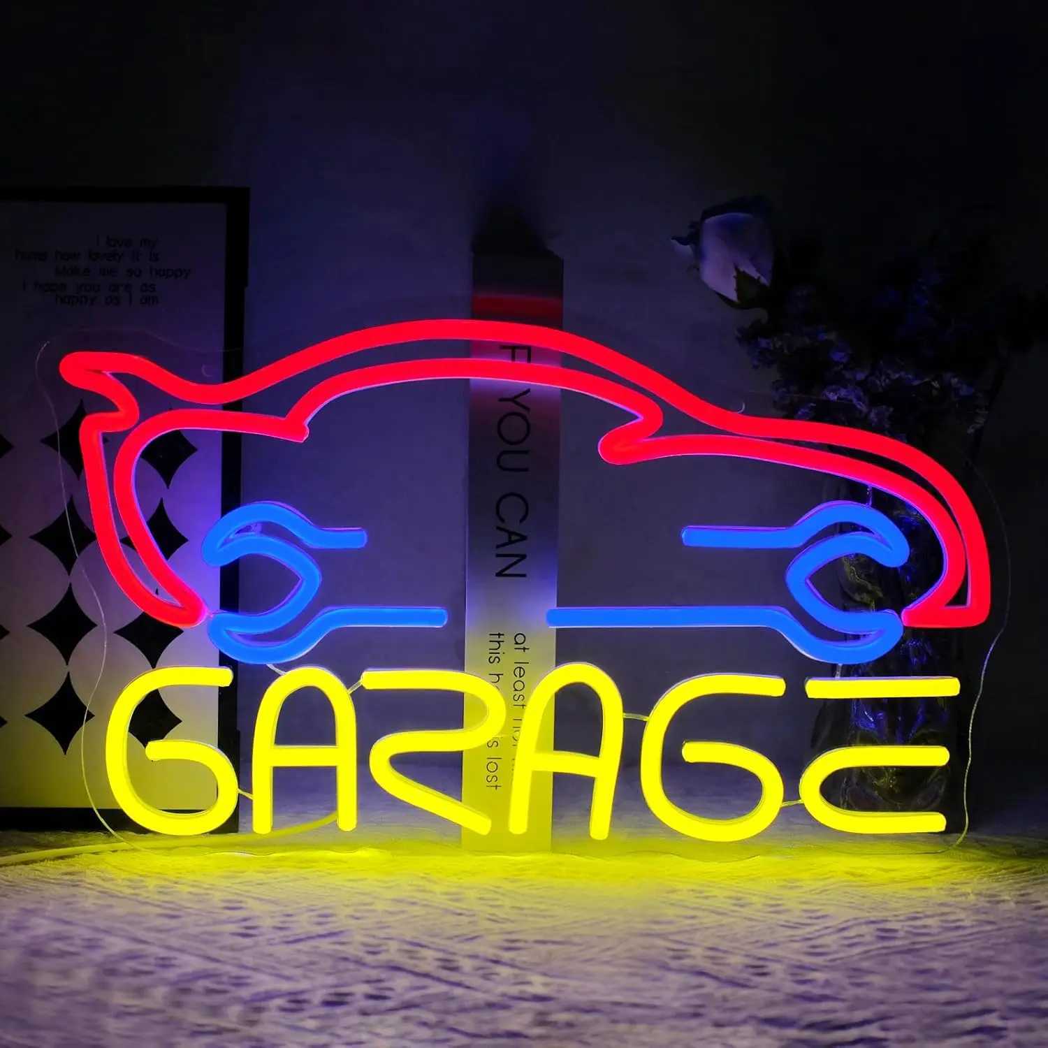 Garage Neon Sign Car LED Neon Light Dimmable USB Powered for Car Repair Shop Car Garage Car Park Bar Man Cave Lot Decor XJ250602