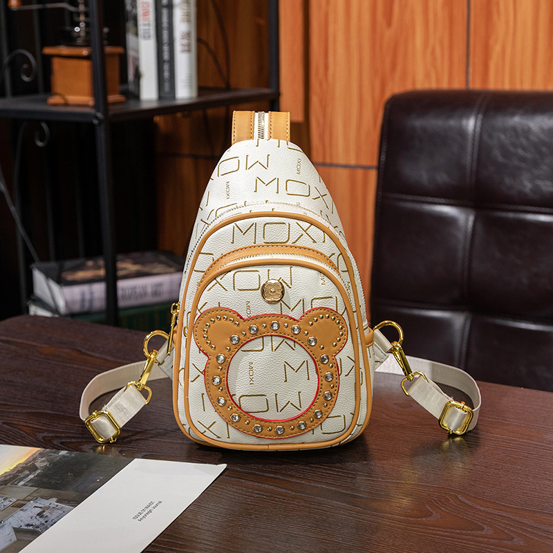 Free Shipping Mini Backpack 2025 New Trend Outdoors Retro Backpack Fashion Designer Bag Women Cartoon Chest Bag Light Luxury Printed Shoulder Bag Whol