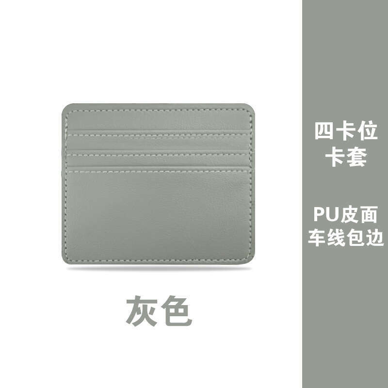 INS Thin Style Women Large Capacity Small Multi-Card Slot High-End Leather PU Sleeve Card Holder