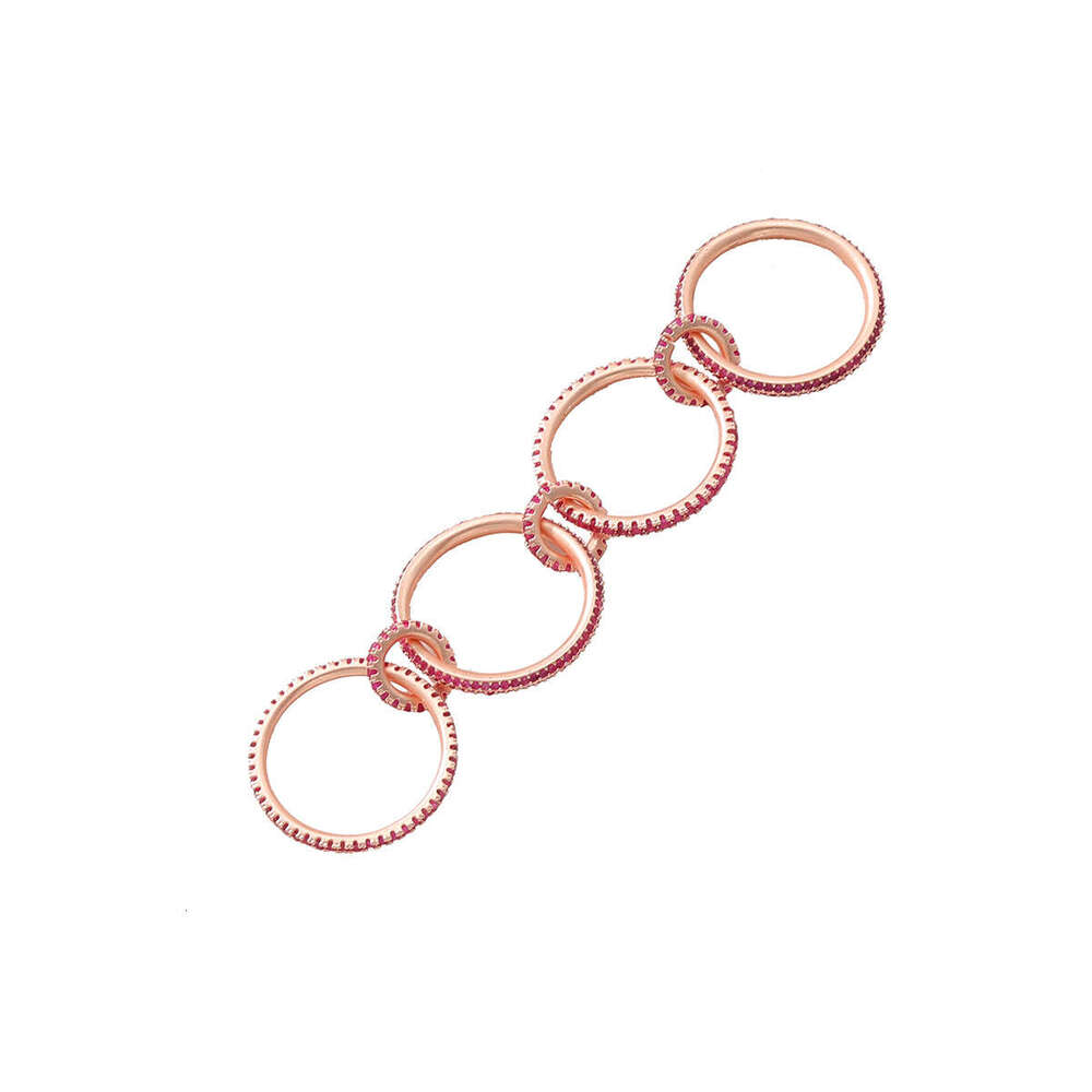Rose Gold Exaggerated Multi-Piece Set Layered Zircon Niche Creative Women's Rings