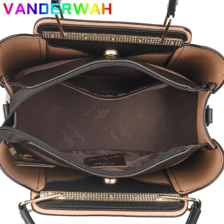 Soft Leather Handbags Women Bags Designer 3 Layers Shoulder Crossbody Sac Ladies Large Capacity Shopping Messenger Tote