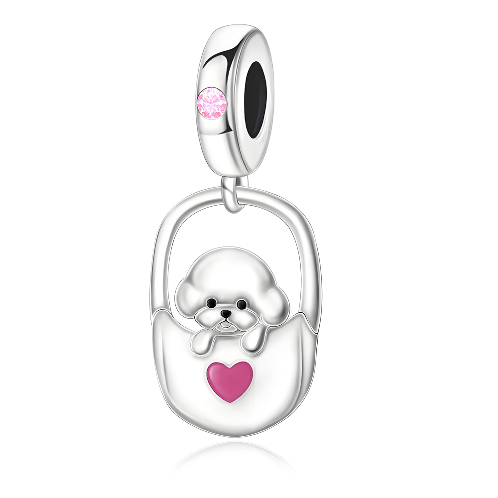 FewDook 2025 Hot Sale Pink Cute Pet Series Lovely Cat Dog Mouse Dangle Charm Fit Original Pan Bracelet Bead Fashion Accessories Jewelry Designer for W
