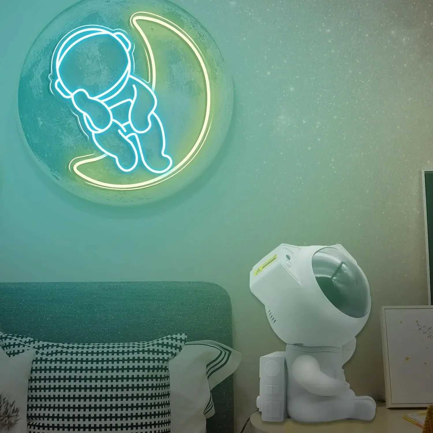 astronaut Neon Signs For Wall Decor Dimmable LED Neon Signs for Gaming Room Bedroom Birthday Bar Wedding Party Night Light XJ250602