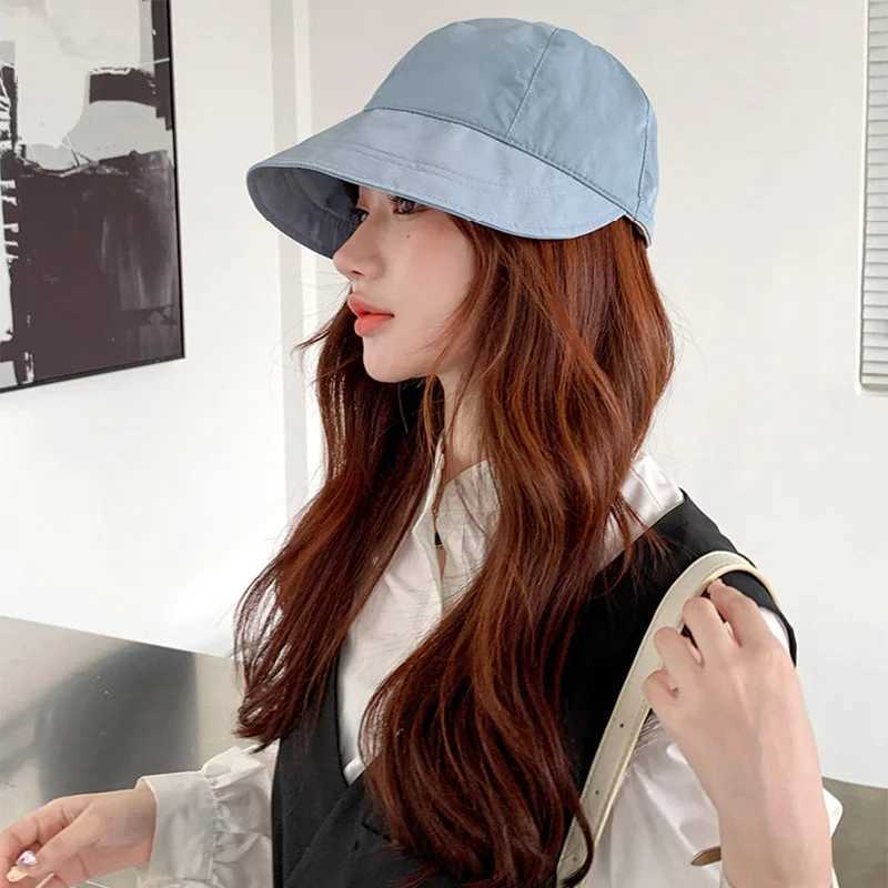 New Summer Hats for Women Foldable Baseball Cap Wide Large Brim Sunscreen Beach Caps Female Outdoor Casual Adjustable Bucket Hat W250602