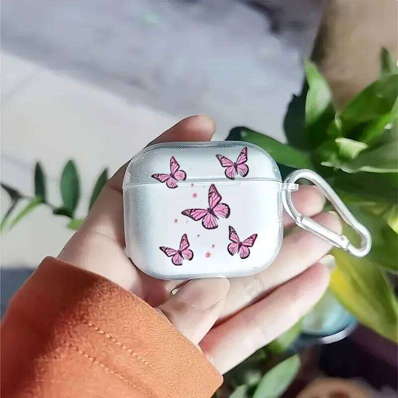 Pro/Pro2 Flowers Butterfly Clear TPU Earphone Silicone Case For 3/4 With Keychain Protector Cover