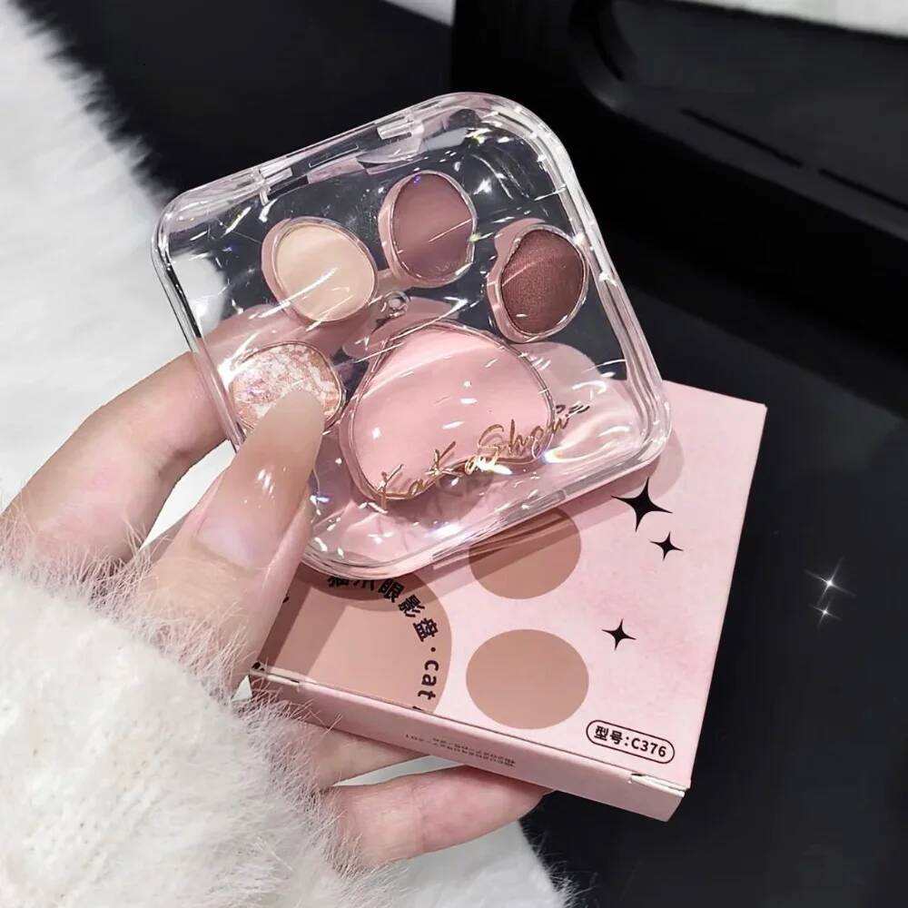 5 Colors Cat Claw Eyeshadow Long Lasting Glitter Rose Blush Shadows Cute Eye Makeup Palette Women Cosmetics