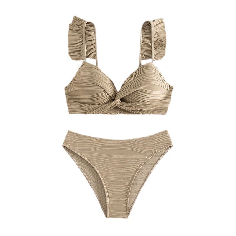 Outdoor Summer Beach Sexy Women Free Shipping 2025 New Designer Shoes 2025 New Solid Color Flyedge Split Women's Beach Sexy Bikini Hot Spring Swi