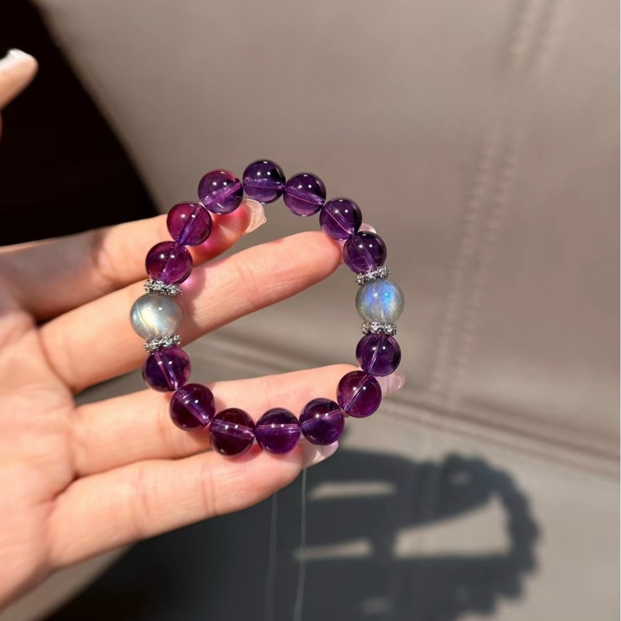 Natural crystal, Ula amethyst bracelet,Amethyst,wuxing implied meaning Cognitive awakening Mentor magnetism Wisdom-romance balance