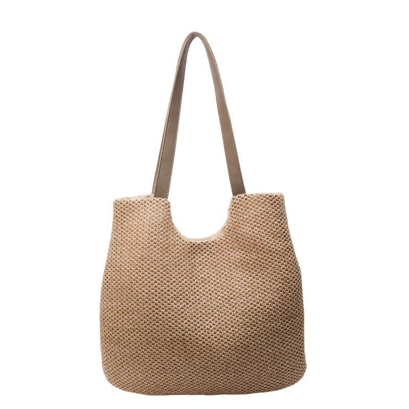 designer Summer Beach Vacation Woven Handbag for Women French Style Beach Bag Mori Hollow Straw Mesh Tote Bag