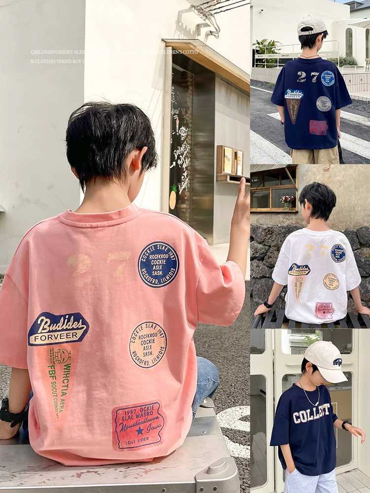 Korean Fashion Cotton Tops for Kids Cute Cartoon Printed Oversized Tees with Buttery Soft Fabric Comfortable Daily Wear T-Shirts T250603