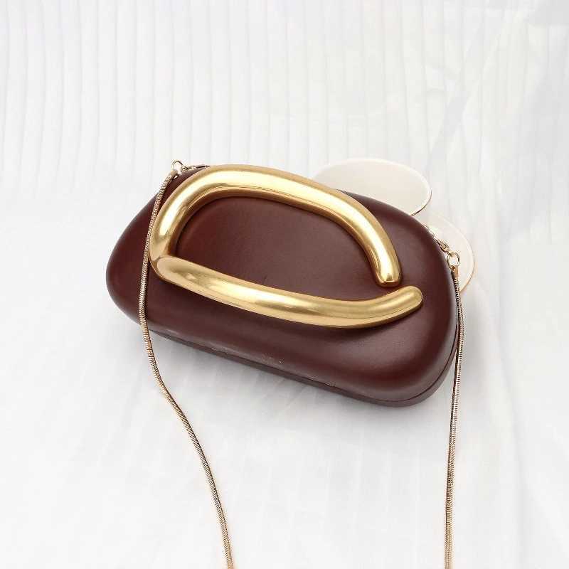 Gold Closure Box Clutch Bag Women Evening Wedding Party Cute Purse and Handbag 2025 New Fashion Wallet Coin Purse W250602