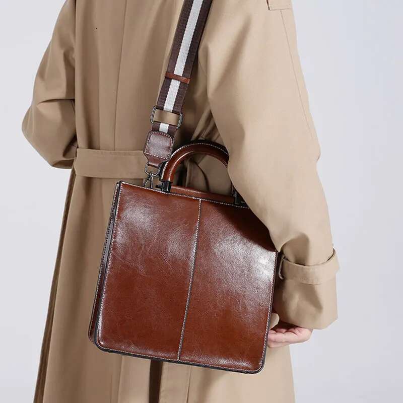 Genuine Leather Women's Shoulder 2025 New Designer Women Handbags Retro Cowhide Crossbody Bags Female Square Tote Bag