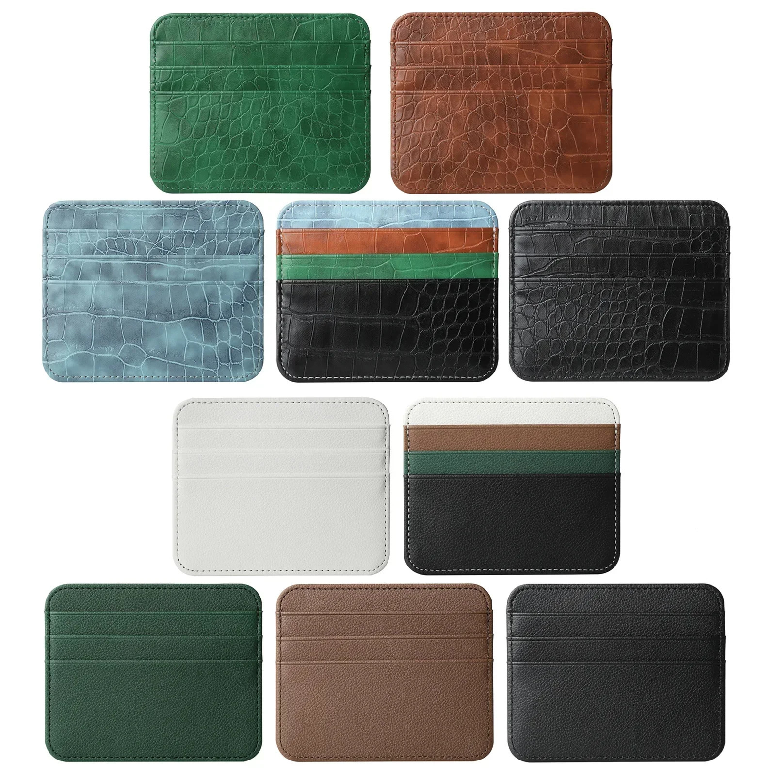 Slim Thin Mini ID Business Credit Card Holder PU Leather Mens Coin Money Card Wallet Case Male Small Cardholder Purse for Women 250530