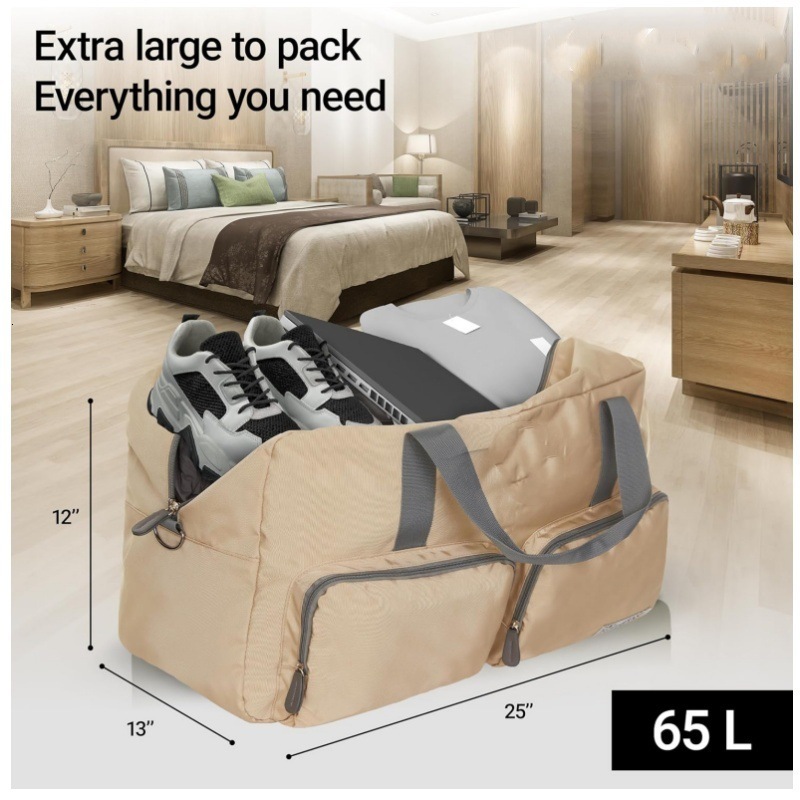 Large Capacity Travel Unisex Foldable Men's Handbag Shoulder Water-Resistant Duffel Bag