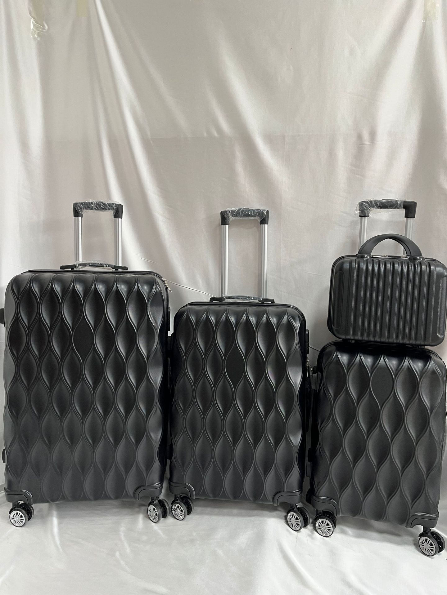 Four piece luggage set, expandable hard shell ABS material, equipped with dual universal wheels and TSA lock, suitable for long-distance travel (12/20