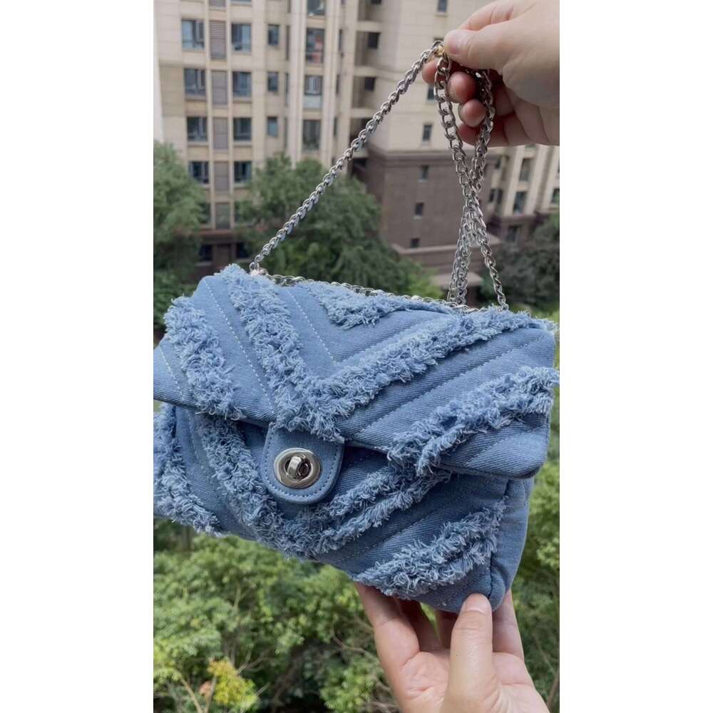 Fashion Summer Jeans Denim Shoulder Crossbody Handbags Women Canvas Girl Handbag Casual Chain Designer Tote Bags
