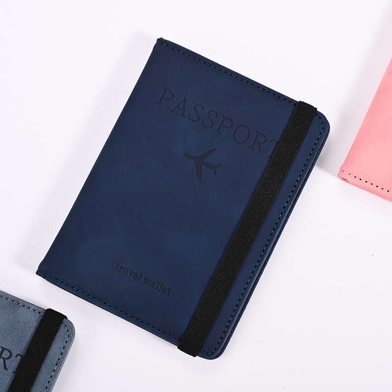 Skin Feel PU Leather Strap for Travel Abroad RFID Ticket Passport Bag Document Card Holder