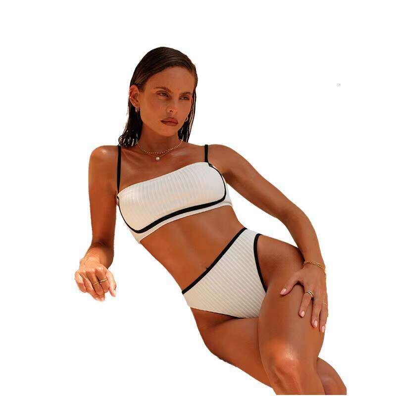 DHessentials 2025 Special Fabric Black and White Bikini Set Swimwear Beachwear Breathable Sexy Swimsuits