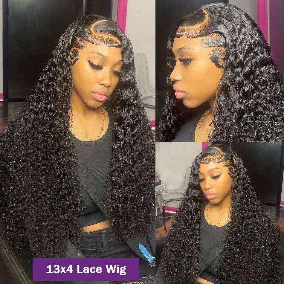 40 Inch Deep 13x4 13x6 360 Hd Transparent Front For Women Water Wave Lace Frontal Curly Human Hair Wigs