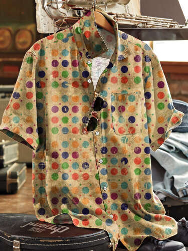 2025 Men's Short Sleeve Summer Cuban Shirt Retro Hawaiian Loose Style Versatile New Trendy Clothing Ins