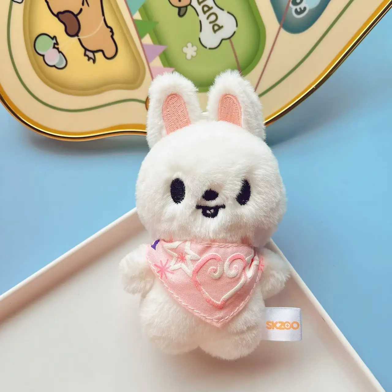 SKZOO Plush Keychain Stray Kids Plush Toy Water Scarf Bean Eye Li Longfu Keychain Pendant Childrens Creative ToyXJ250602