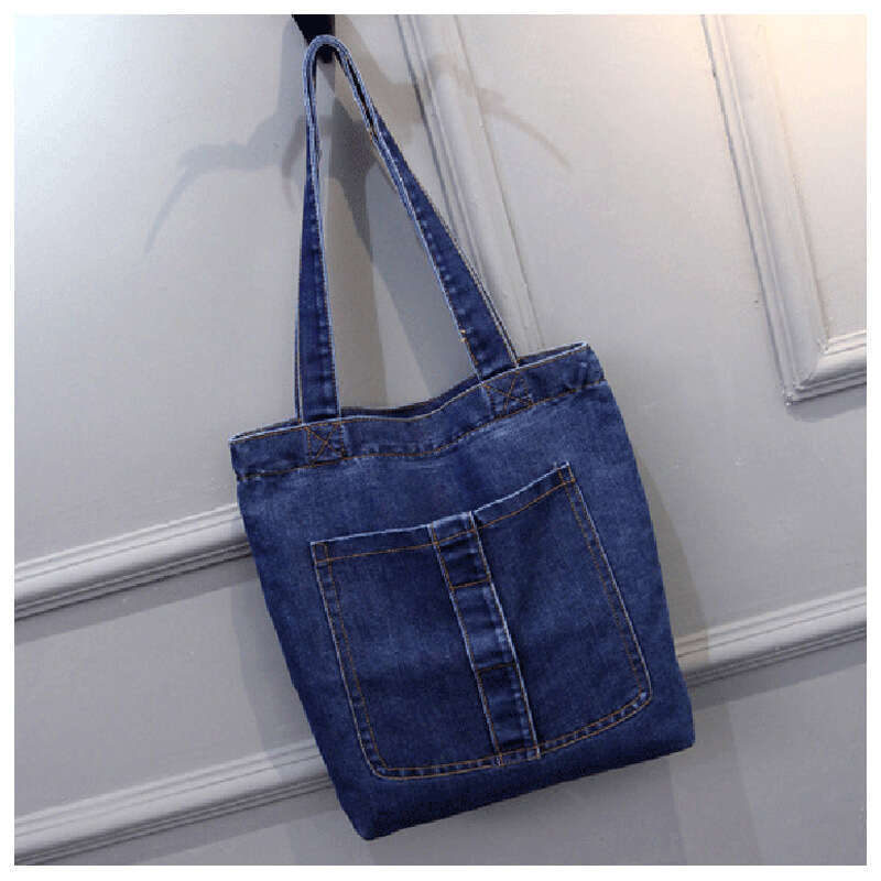 New Large Capacity for Women Casual Street Canvas Denim Shoulder Shopping Bag Handbag